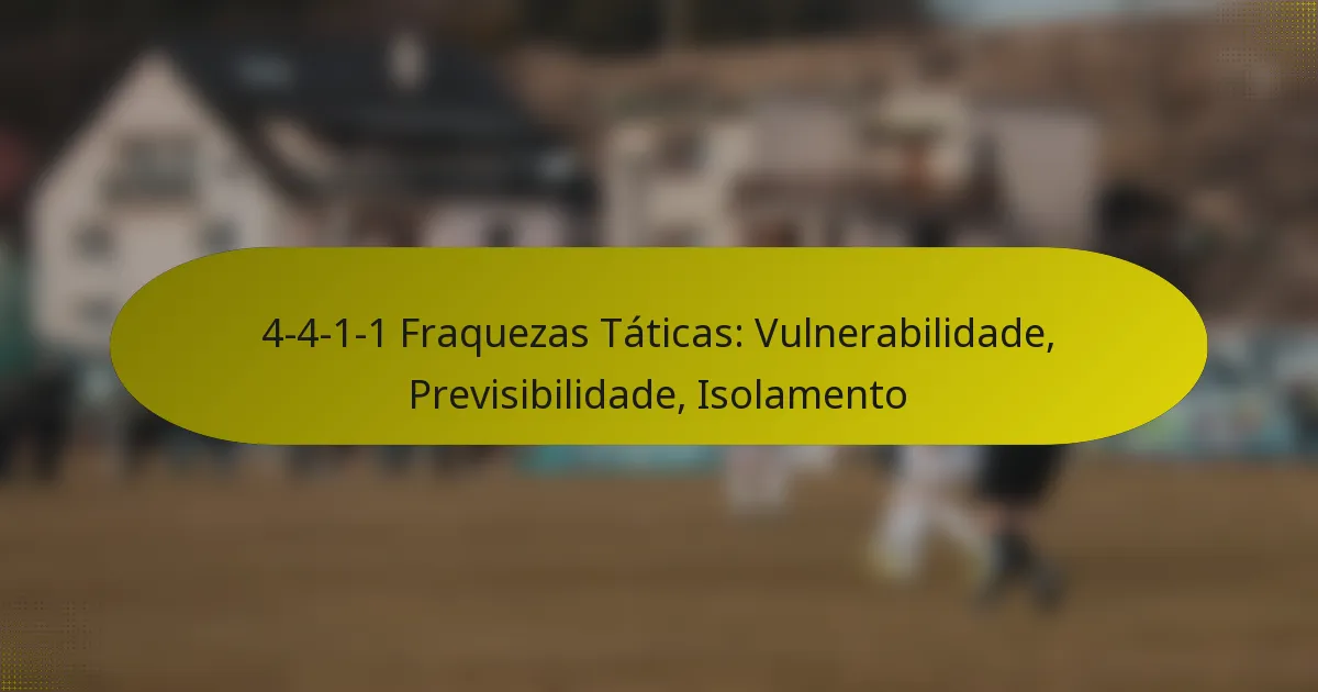 4-4-1-1 Fraquezas Táticas: Vulnerabilidade, Previsibilidade, Isolamento